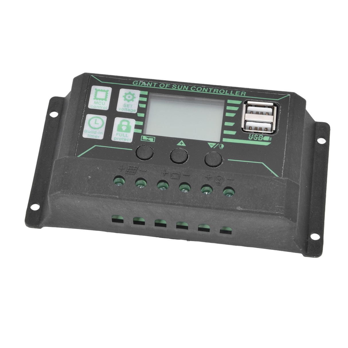 Solar Charge Discharge Controller Adjustable LCD Display PWM Dual USB Photovoltaic MPPT Solar Panel Regulator 30A