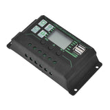 Solar Charge Discharge Controller Adjustable LCD Display PWM Dual USB Photovoltaic MPPT Solar Panel Regulator 30A