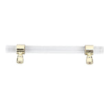 Crystal Acrylic Handle Transparent Easy to Install Drawer Pull Handle for Cabinets Drawers Dressers B01277S Hole Spacing 96 Gold - Side View