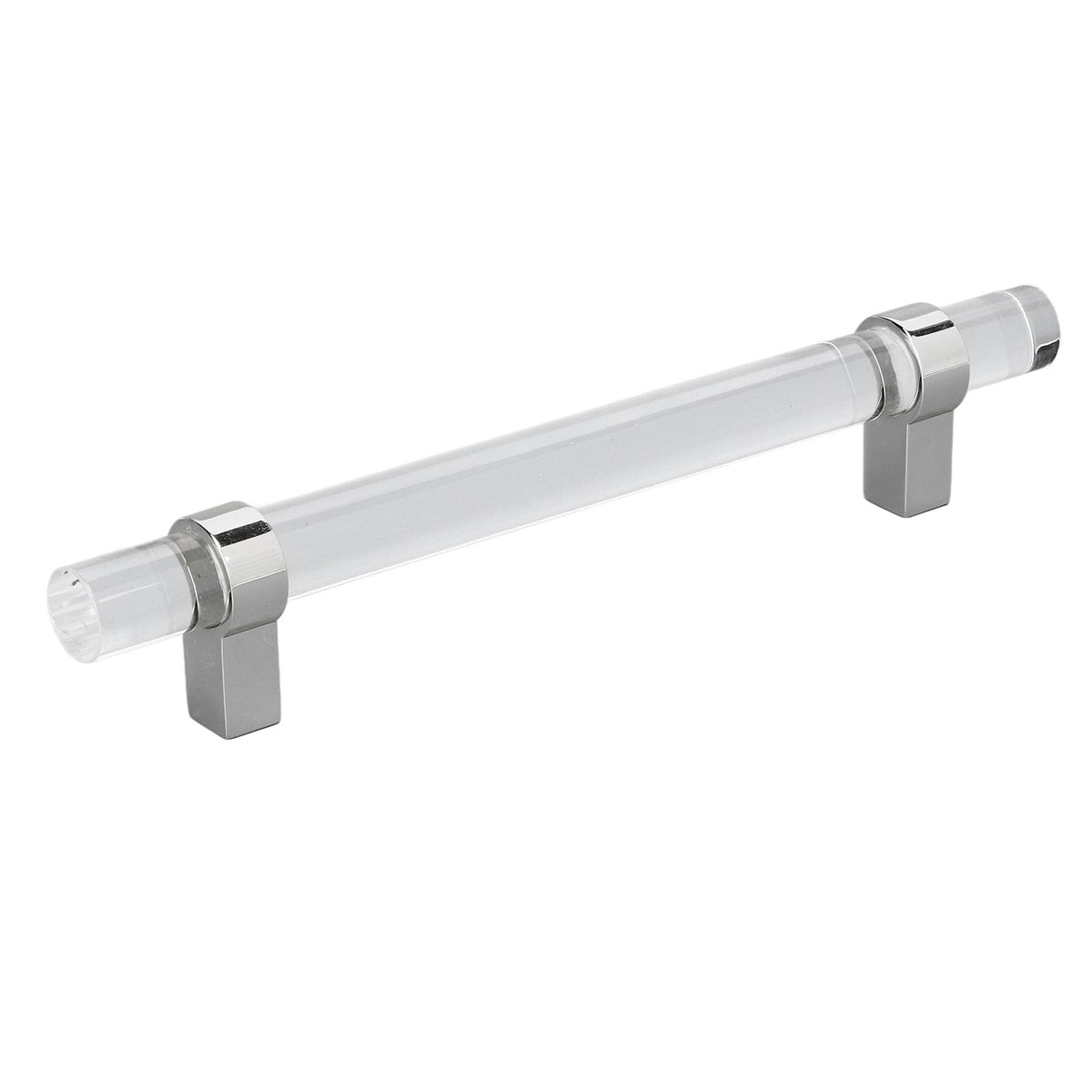 Crystal Acrylic Handle Modern Transparent Drawer Pull Handle for Closets Bookcases Shoe Cabinet Hole Spacing 96 Silver