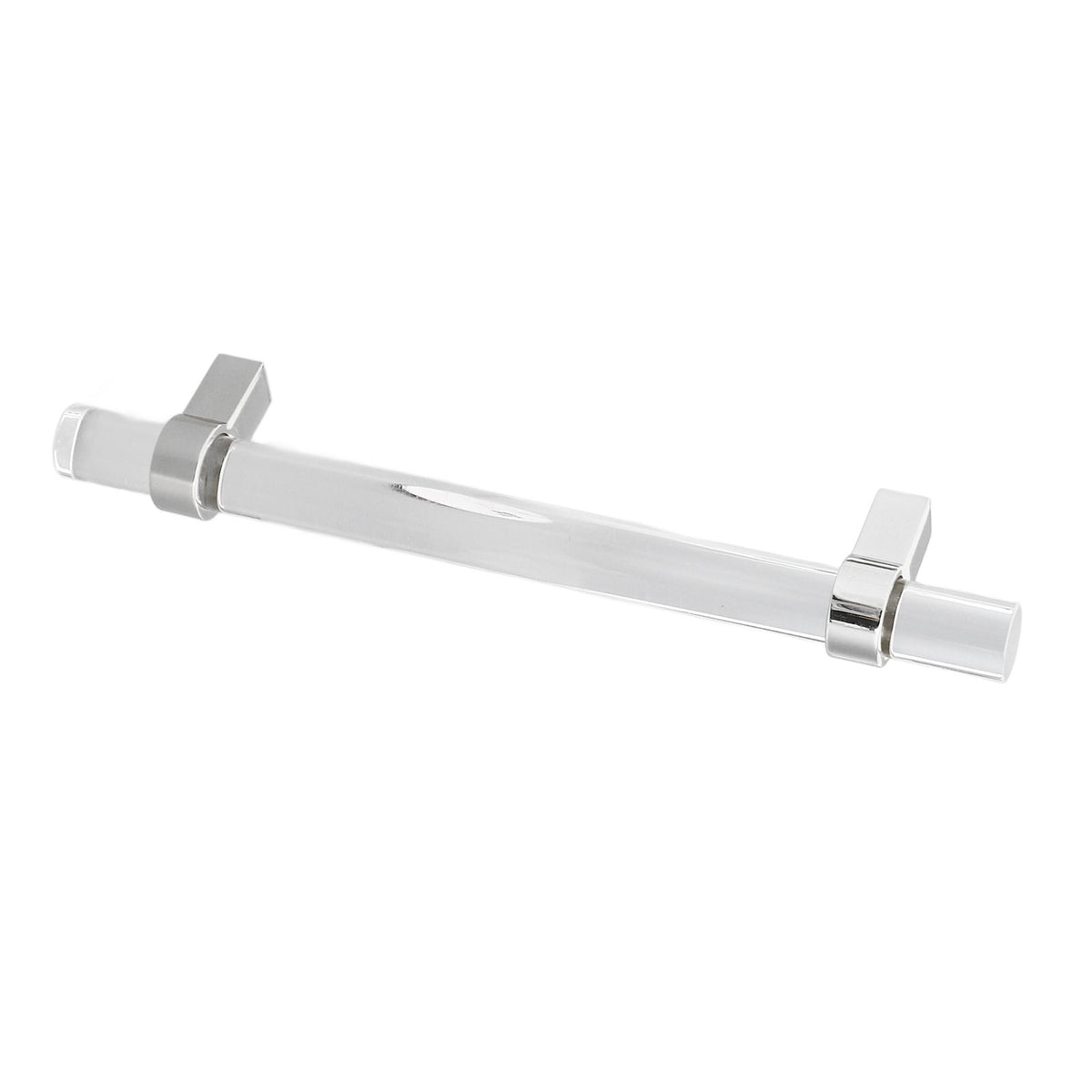 Crystal Acrylic Handle Modern Transparent Drawer Pull Handle for Closets Bookcases Shoe Cabinet Hole Spacing 96 Silver