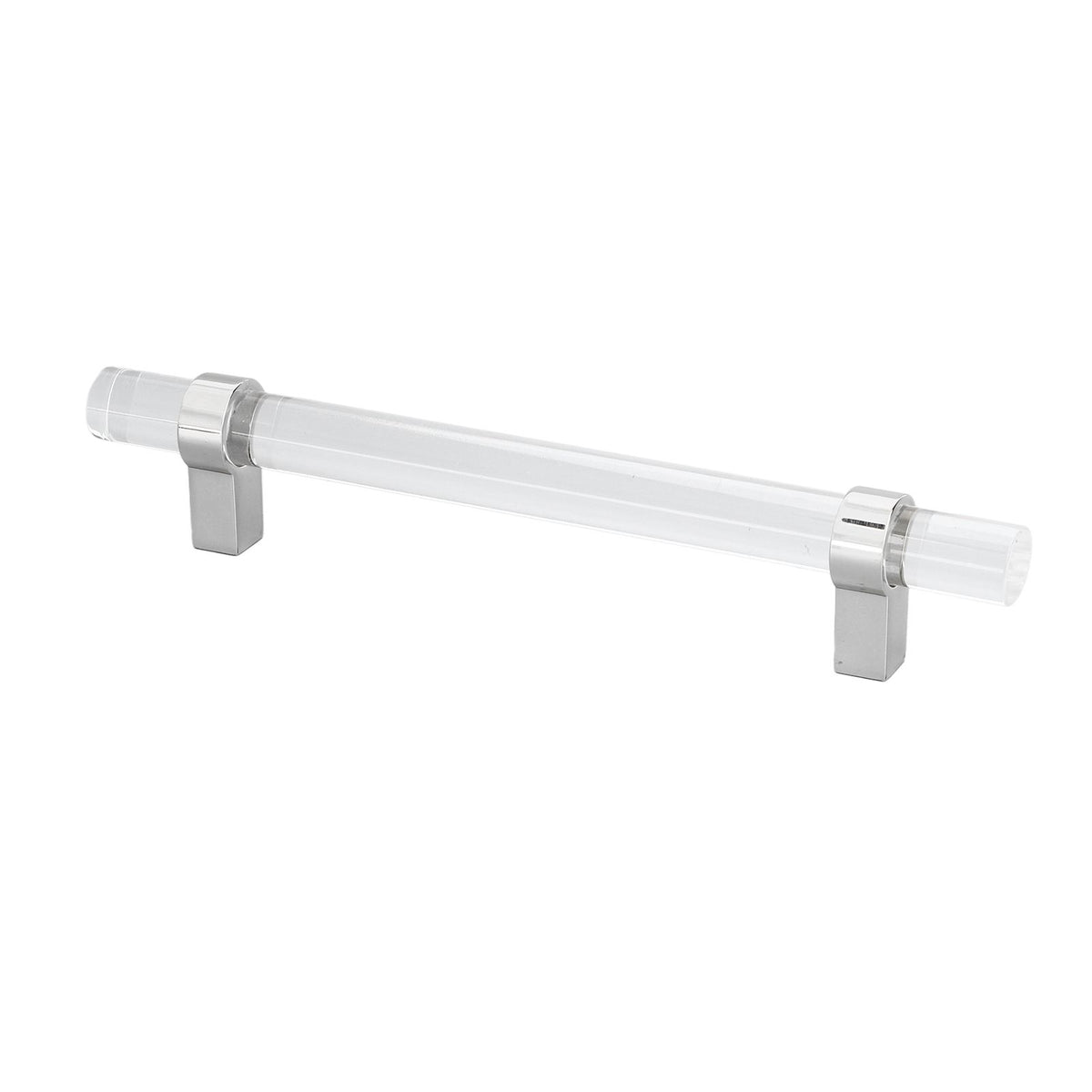 Crystal Acrylic Handle Modern Transparent Drawer Pull Handle for Closets Bookcases Shoe Cabinet Hole Spacing 96 Silver