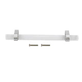 Crystal Acrylic Handle Modern Transparent Drawer Pull Handle for Closets Bookcases Shoe Cabinet Hole Spacing128 Silver