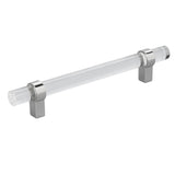Crystal Acrylic Handle Modern Transparent Drawer Pull Handle for Closets Bookcases Shoe Cabinet Hole Spacing128 Silver - Side View