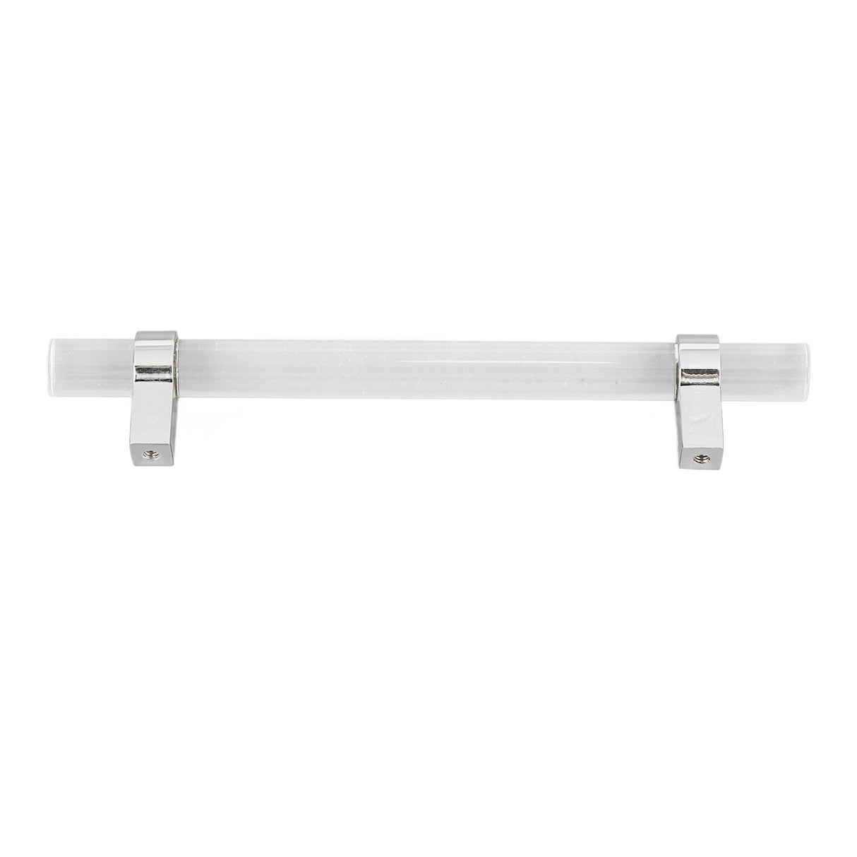 Crystal Acrylic Handle Modern Transparent Drawer Pull Handle for Closets Bookcases Shoe Cabinet Hole Spacing128 Silver