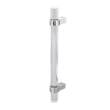 Crystal Acrylic Handle Modern Transparent Drawer Pull Handle for Closets Bookcases Shoe Cabinet Hole Spacing128 Silver - 45-Degree Angle