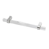 Crystal Acrylic Handle Modern Transparent Drawer Pull Handle for Closets Bookcases Shoe Cabinet Hole Spacing128 Silver