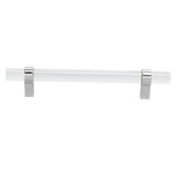 Crystal Acrylic Handle Modern Transparent Drawer Pull Handle for Closets Bookcases Shoe Cabinet Hole Spacing128 Silver