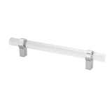 Crystal Acrylic Handle Modern Transparent Drawer Pull Handle for Closets Bookcases Shoe Cabinet Hole Spacing128 Silver - Extra Image