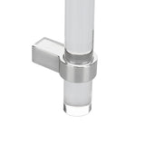Crystal Acrylic Handle Modern Transparent Drawer Pull Handle for Closets Bookcases Shoe Cabinet Hole Spacing128 Silver