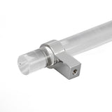 Crystal Acrylic Handle Modern Transparent Drawer Pull Handle for Closets Bookcases Shoe Cabinet Hole Spacing128 Silver
