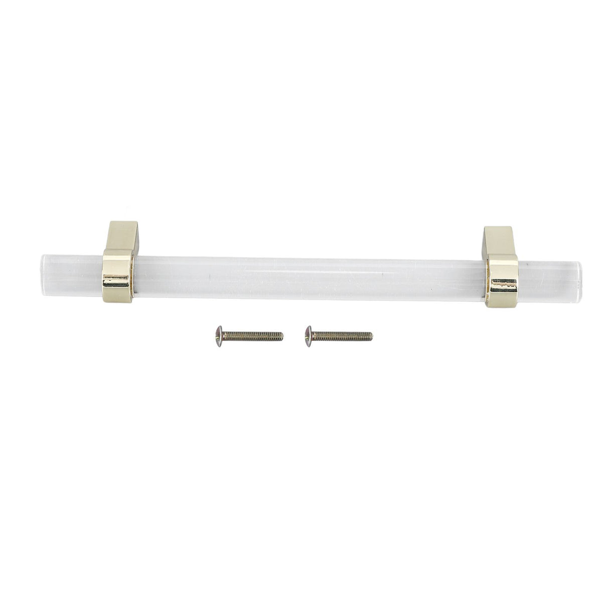 Crystal Acrylic Handle Modern Transparent Drawer Pull Handle for Closets Bookcases Shoe Cabinet Hole Spacing128 Gold