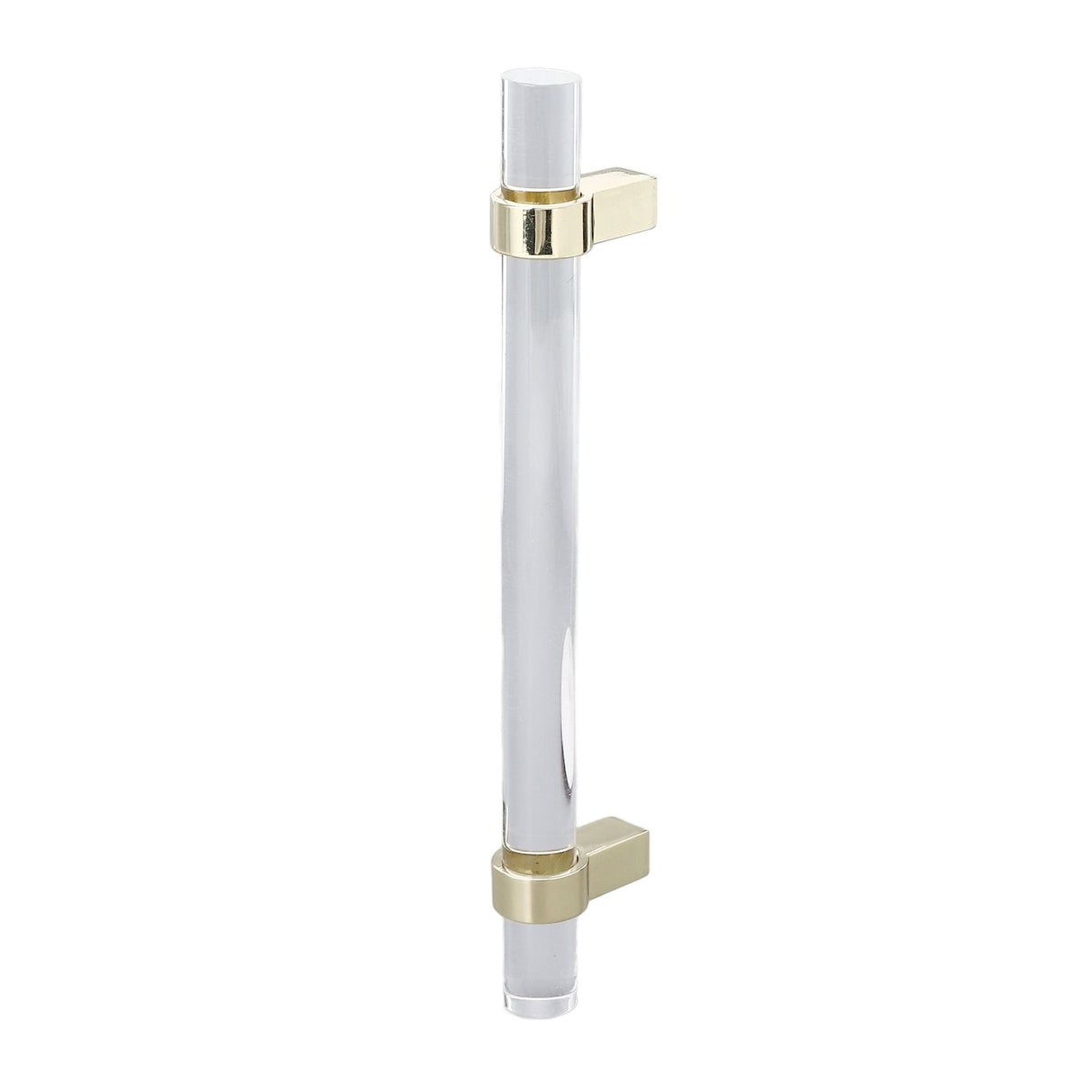 Crystal Acrylic Handle Modern Transparent Drawer Pull Handle for Closets Bookcases Shoe Cabinet Hole Spacing128 Gold