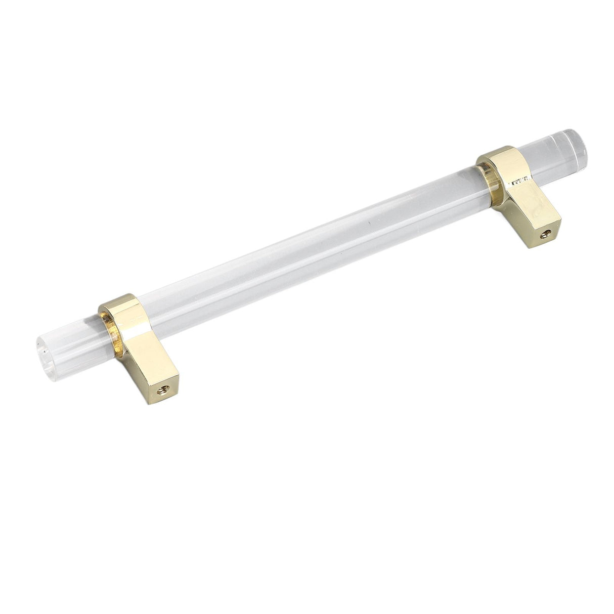 Crystal Acrylic Handle Modern Transparent Drawer Pull Handle for Closets Bookcases Shoe Cabinet Hole Spacing128 Gold