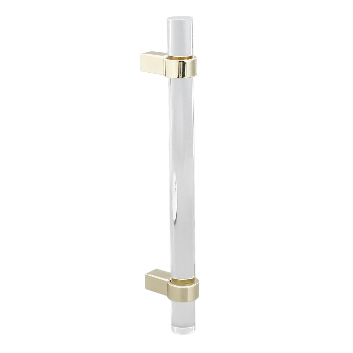 Crystal Acrylic Handle Modern Transparent Drawer Pull Handle for Closets Bookcases Shoe Cabinet Hole Spacing128 Gold
