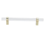 Crystal Acrylic Handle Modern Transparent Drawer Pull Handle for Closets Bookcases Shoe Cabinet Hole Spacing128 Gold