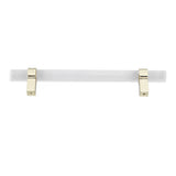 Crystal Acrylic Handle Modern Transparent Drawer Pull Handle for Closets Bookcases Shoe Cabinet Hole Spacing128 Gold