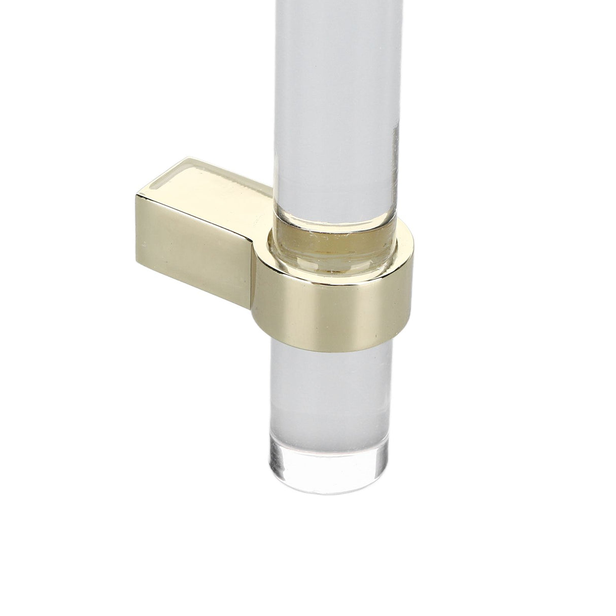 Crystal Acrylic Handle Modern Transparent Drawer Pull Handle for Closets Bookcases Shoe Cabinet Hole Spacing128 Gold