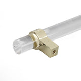 Crystal Acrylic Handle Modern Transparent Drawer Pull Handle for Closets Bookcases Shoe Cabinet Hole Spacing128 Gold