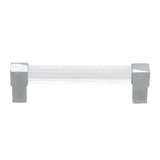 Acrylic Drawer Pulls Single Hole Crystal Cabinet Drawer Pulls for Kitchen Cabinets Dresser Cupboard Hole Spacing 96 Silver