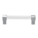 Acrylic Drawer Pulls Single Hole Crystal Cabinet Drawer Pulls for Kitchen Cabinets Dresser Cupboard Hole Spacing 96 Silver