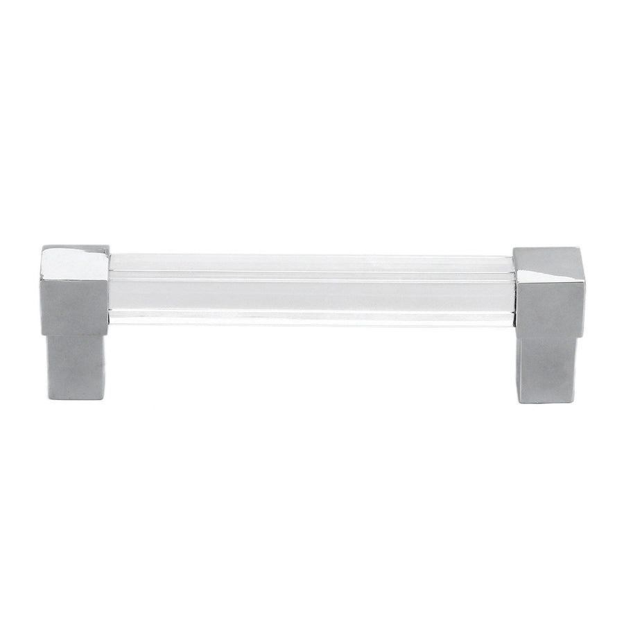 Acrylic Drawer Pulls Single Hole Crystal Cabinet Drawer Pulls for Kitchen Cabinets Dresser Cupboard Hole Spacing 96 Silver