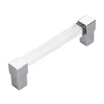 Acrylic Drawer Pulls Single Hole Crystal Cabinet Drawer Pulls for Kitchen Cabinets Dresser Cupboard Hole Spacing 96 Silver