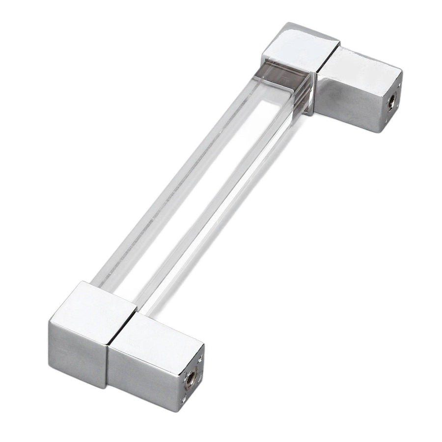 Acrylic Drawer Pulls Single Hole Crystal Cabinet Drawer Pulls for Kitchen Cabinets Dresser Cupboard Hole Spacing 96 Silver