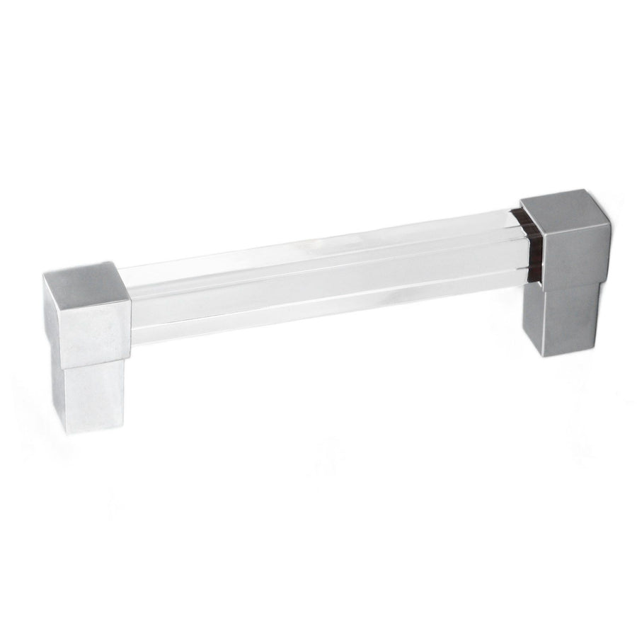Acrylic Drawer Pulls Single Hole Crystal Cabinet Drawer Pulls for Kitchen Cabinets Dresser Cupboard Hole Spacing 96 Silver
