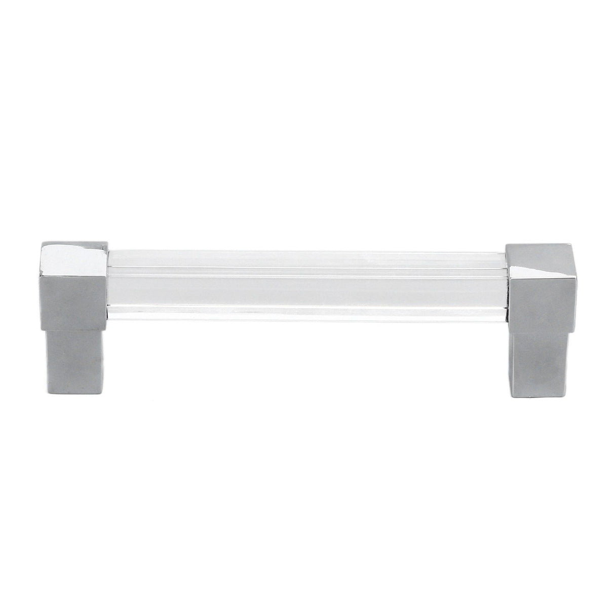 Acrylic Drawer Pulls Single Hole Crystal Cabinet Drawer Pulls for Kitchen Cabinets Dresser Cupboard Hole Spacing 128 Silver