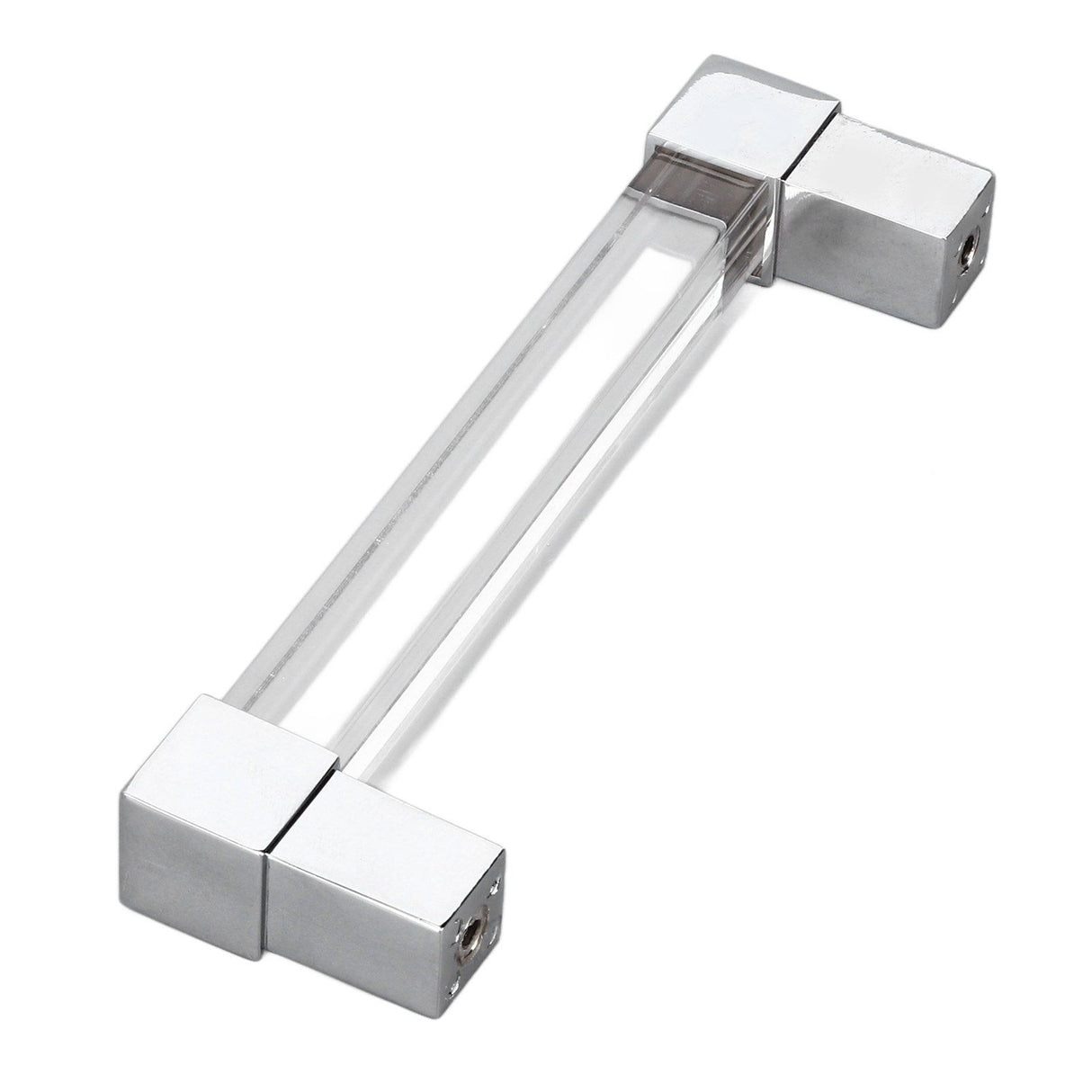 Acrylic Drawer Pulls Single Hole Crystal Cabinet Drawer Pulls for Kitchen Cabinets Dresser Cupboard Hole Spacing 128 Silver