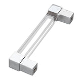 Acrylic Drawer Pulls Single Hole Crystal Cabinet Drawer Pulls for Kitchen Cabinets Dresser Cupboard Hole Spacing 128 Silver