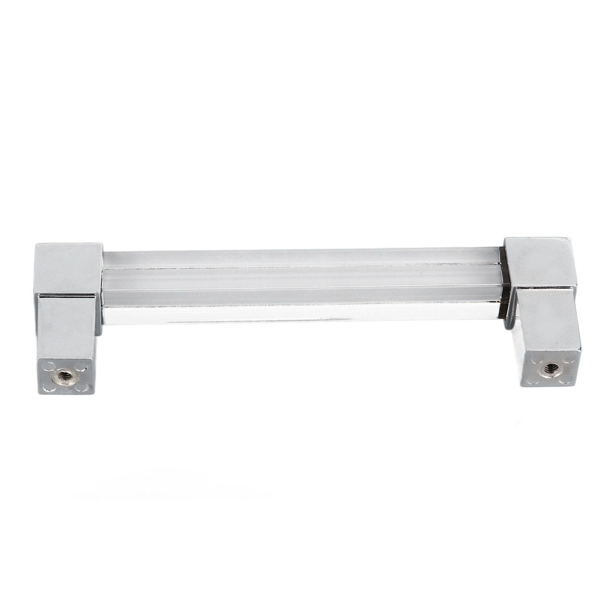 Acrylic Drawer Pulls Single Hole Crystal Cabinet Drawer Pulls for Kitchen Cabinets Dresser Cupboard Hole Spacing 128 Silver