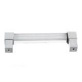 Acrylic Drawer Pulls Single Hole Crystal Cabinet Drawer Pulls for Kitchen Cabinets Dresser Cupboard Hole Spacing 128 Silver