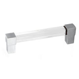 Acrylic Drawer Pulls Single Hole Crystal Cabinet Drawer Pulls for Kitchen Cabinets Dresser Cupboard Hole Spacing 128 Silver