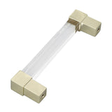 Acrylic Drawer Pulls Single Hole Crystal Cabinet Drawer Pulls for Kitchen Cabinets Dresser Cupboard Hole Spacing 128 Gold - Front View