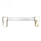 Acrylic Drawer Pulls Single Hole Crystal Cabinet Drawer Pulls for Kitchen Cabinets Dresser Cupboard Hole Spacing 128 Gold