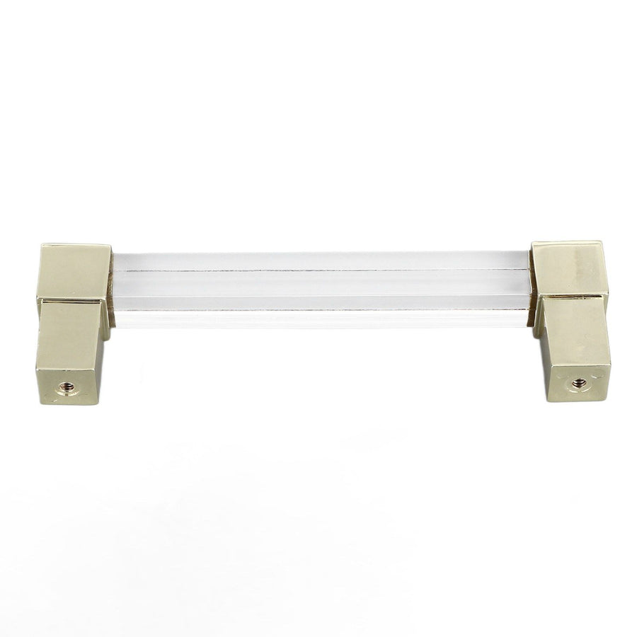 Acrylic Drawer Pulls Single Hole Crystal Cabinet Drawer Pulls for Kitchen Cabinets Dresser Cupboard Hole Spacing 128 Gold