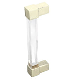 Acrylic Drawer Pulls Single Hole Crystal Cabinet Drawer Pulls for Kitchen Cabinets Dresser Cupboard Hole Spacing 128 Gold