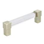 Acrylic Drawer Pulls Single Hole Crystal Cabinet Drawer Pulls for Kitchen Cabinets Dresser Cupboard Hole Spacing 128 Gold