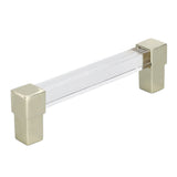 Acrylic Drawer Pulls Single Hole Crystal Cabinet Drawer Pulls for Kitchen Cabinets Dresser Cupboard Hole Spacing 128 Gold - Rear View
