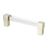 Acrylic Drawer Pulls Single Hole Crystal Cabinet Drawer Pulls for Kitchen Cabinets Dresser Cupboard Hole Spacing 128 Gold - Close-Up Angle