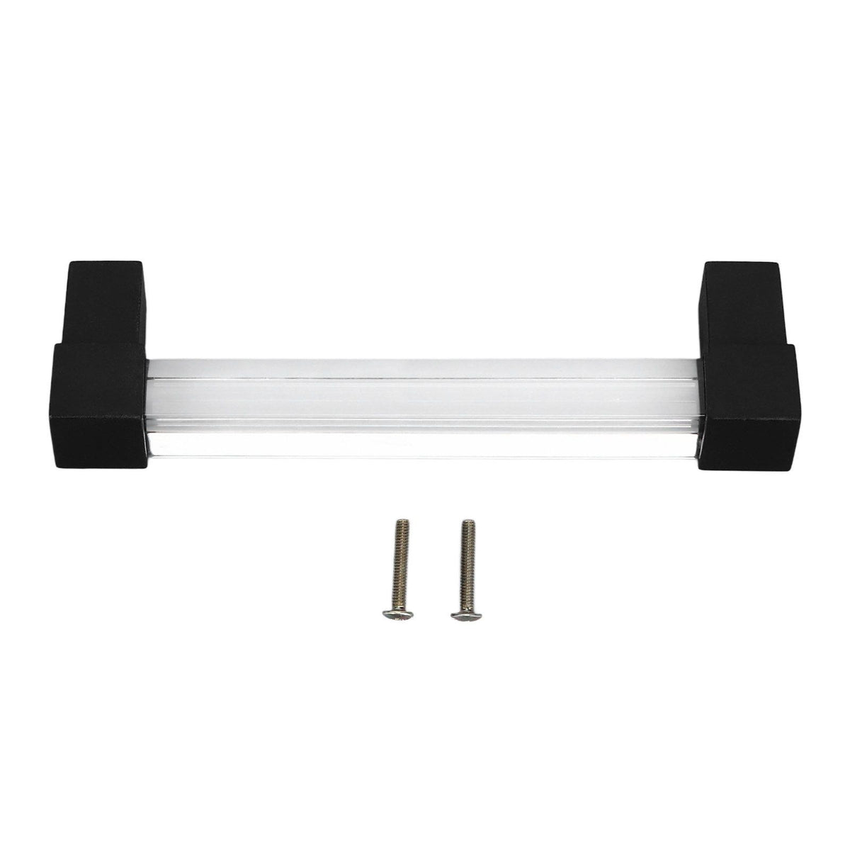 Acrylic Drawer Pulls Single Hole Crystal Cabinet Drawer Pulls for Kitchen Cabinets Dresser Cupboard Hole Spacing 128 Black