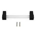 Acrylic Drawer Pulls Single Hole Crystal Cabinet Drawer Pulls for Kitchen Cabinets Dresser Cupboard Hole Spacing 128 Black