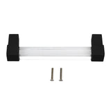 Acrylic Drawer Pulls Single Hole Crystal Cabinet Drawer Pulls for Kitchen Cabinets Dresser Cupboard Hole Spacing 128 Black