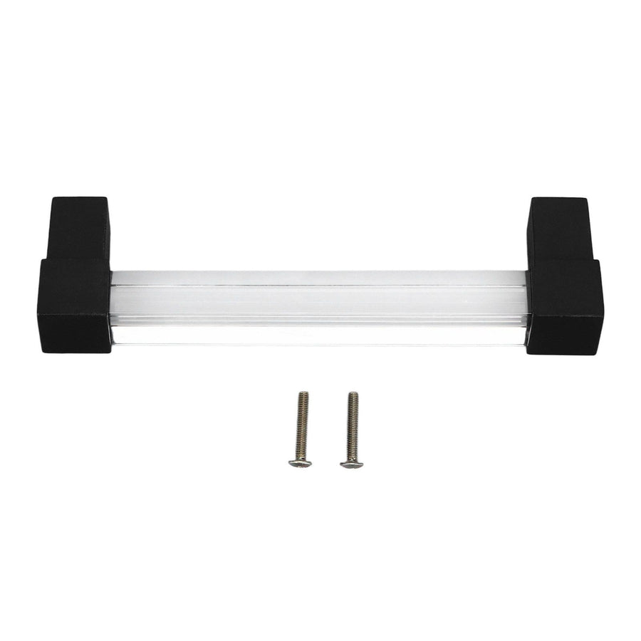 Acrylic Drawer Pulls Single Hole Crystal Cabinet Drawer Pulls for Kitchen Cabinets Dresser Cupboard Hole Spacing 128 Black