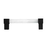 Acrylic Drawer Pulls Single Hole Crystal Cabinet Drawer Pulls for Kitchen Cabinets Dresser Cupboard Hole Spacing 128 Black - Side View