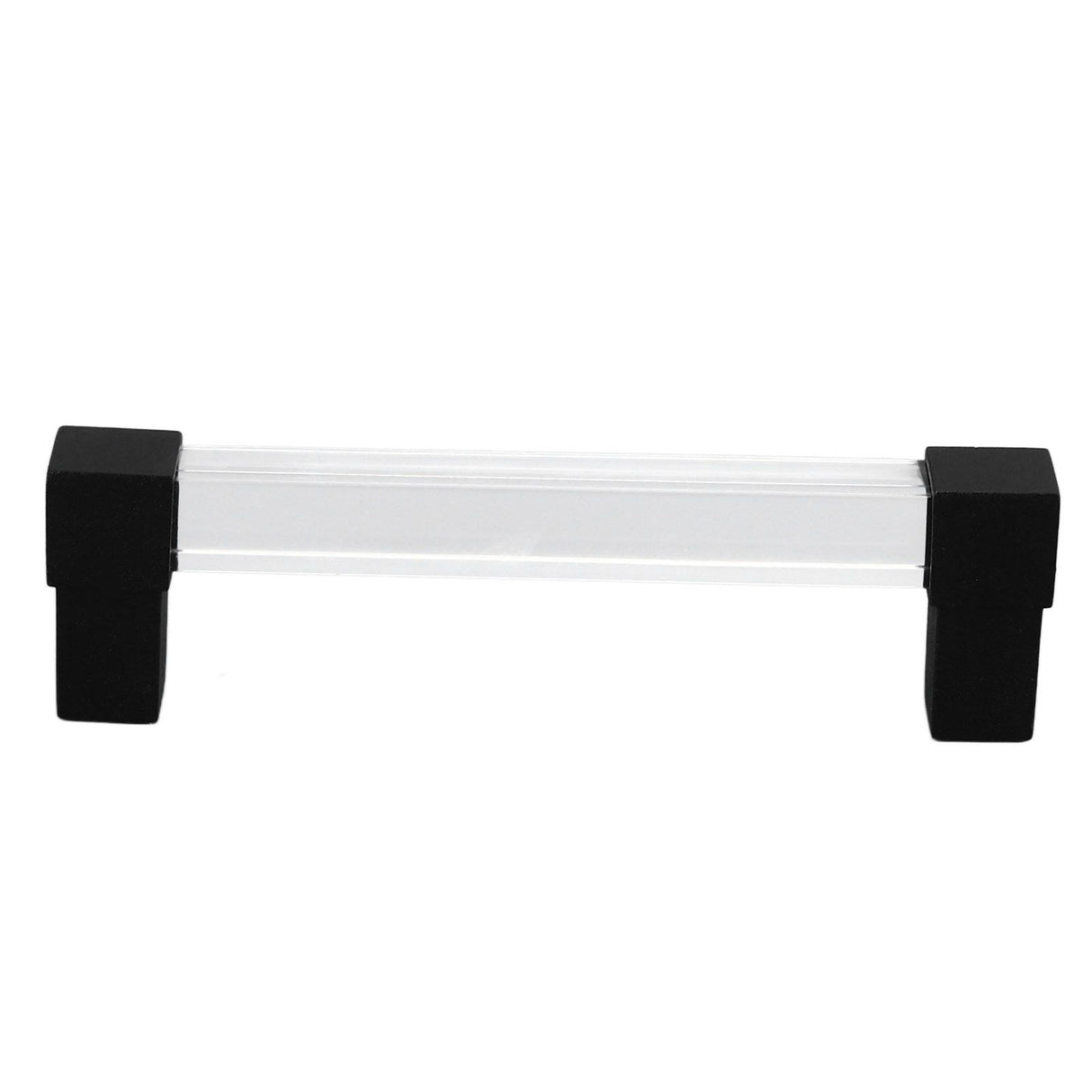 Acrylic Drawer Pulls Single Hole Crystal Cabinet Drawer Pulls for Kitchen Cabinets Dresser Cupboard Hole Spacing 128 Black
