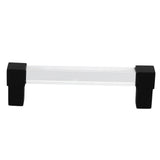 Acrylic Drawer Pulls Single Hole Crystal Cabinet Drawer Pulls for Kitchen Cabinets Dresser Cupboard Hole Spacing 128 Black