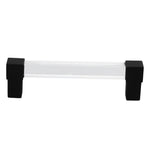 Acrylic Drawer Pulls Single Hole Crystal Cabinet Drawer Pulls for Kitchen Cabinets Dresser Cupboard Hole Spacing 128 Black